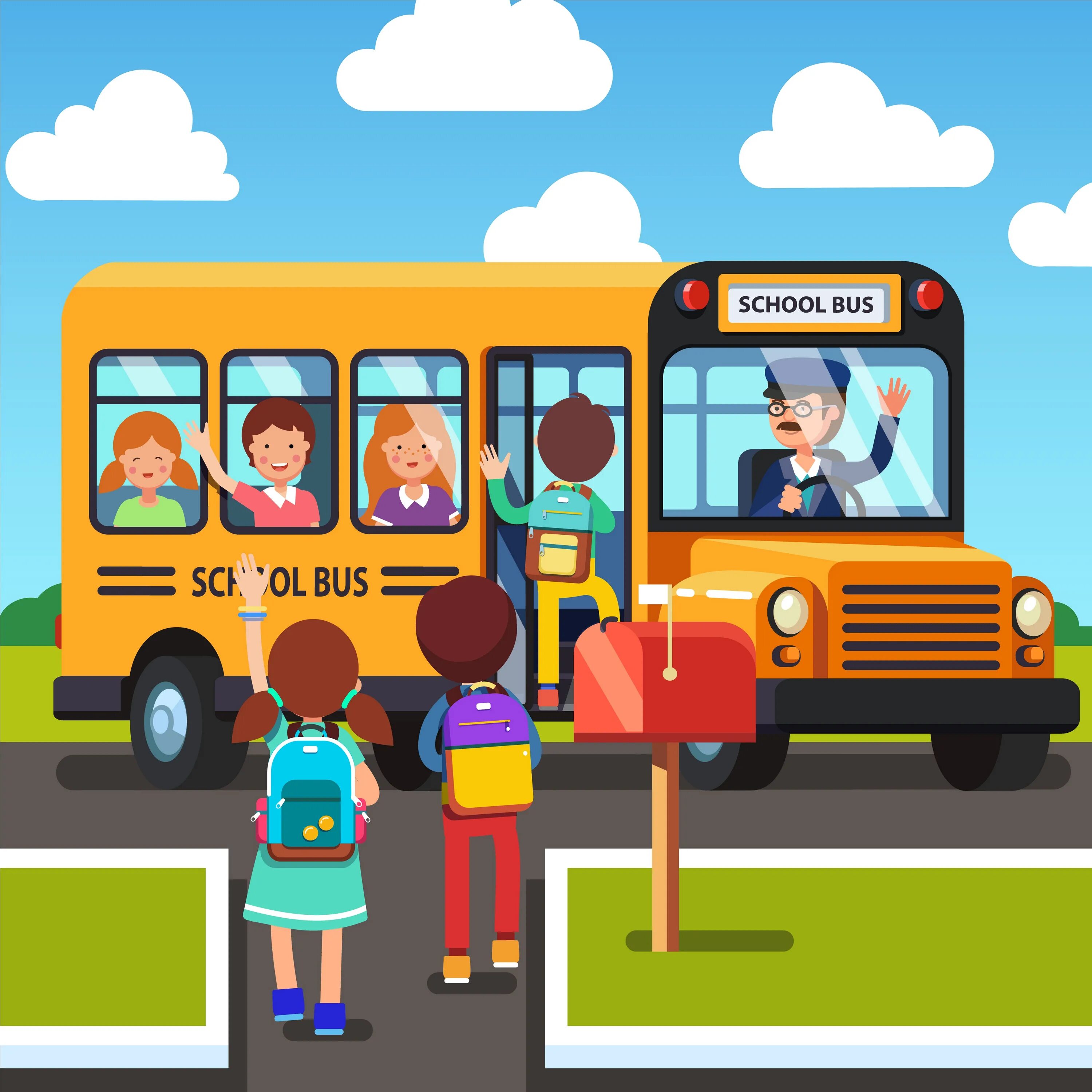 Школьный автобус мультяшный. Дети выходят из автобуса. Автобус рисунок для детей. Школьный автобус рисунок.
