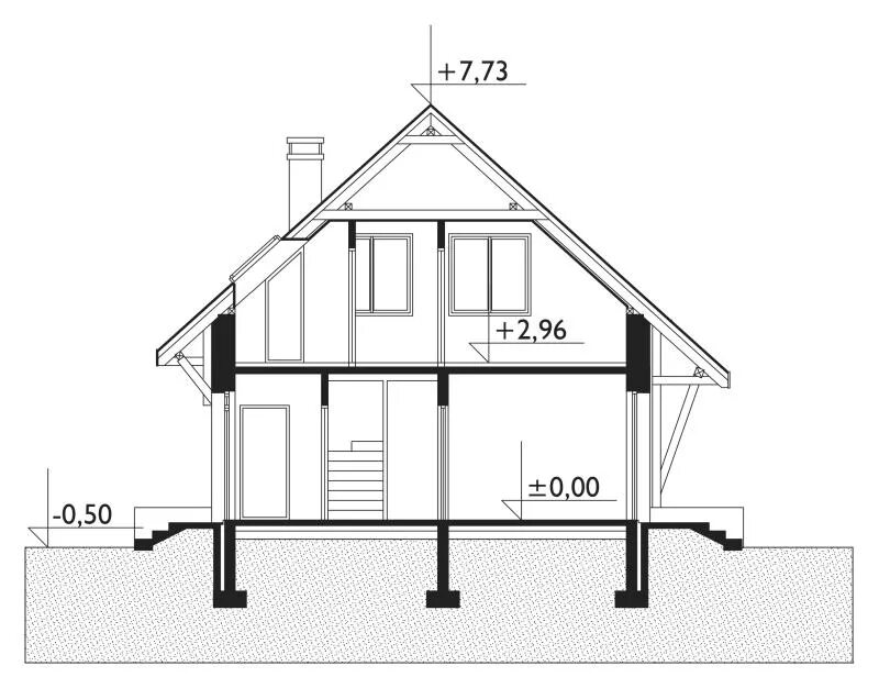 Средняя высота 2 этажа. Дом в разрезе. Разрез дома с двускатной крышей. Мансардный этаж чертеж. Высотадвухэтадного дома.