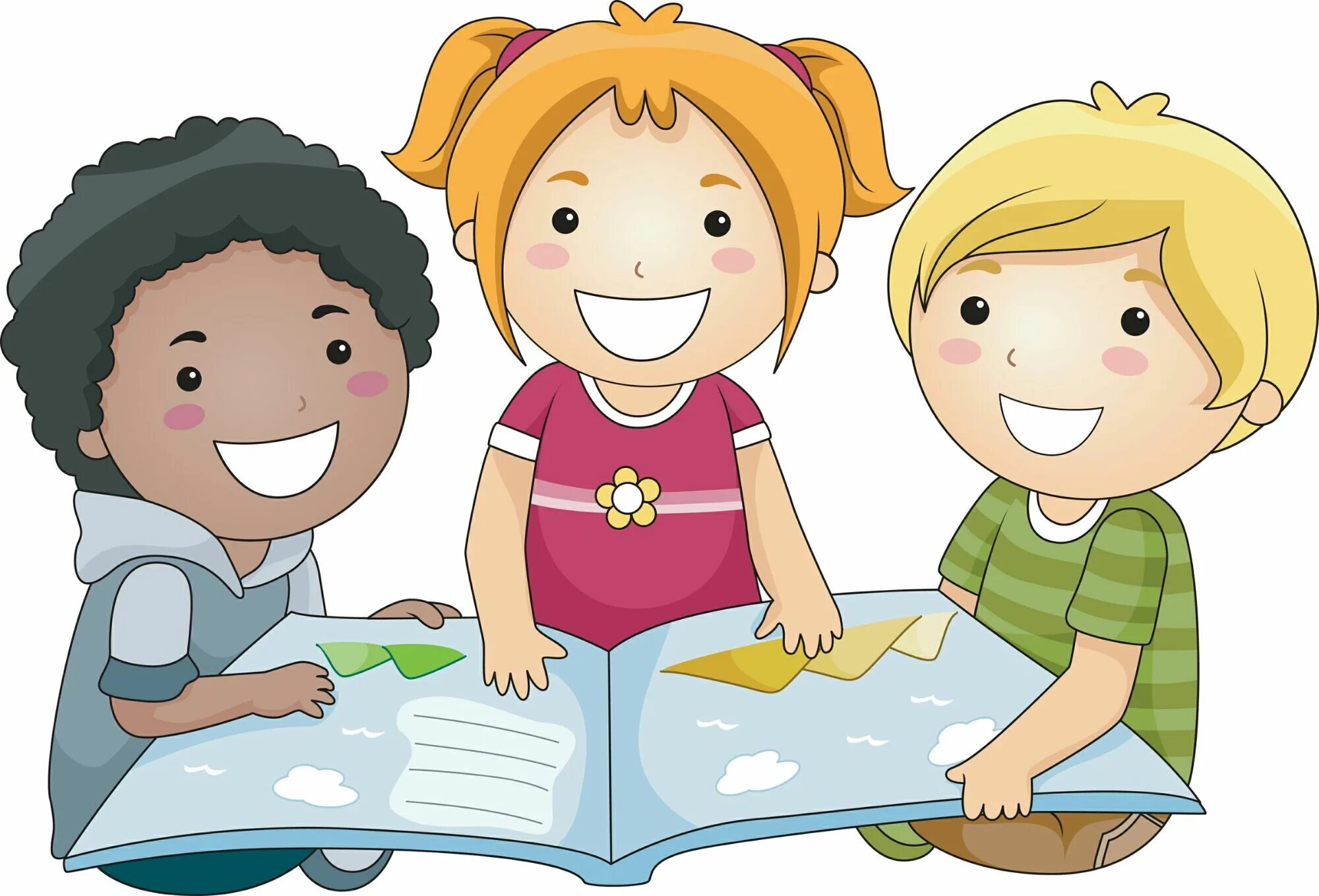 Картинка дети читают. Дети с книжкой мультяшки. Дети с книгой вектор. Дети читают нарисованные. Общение детей клипарт.