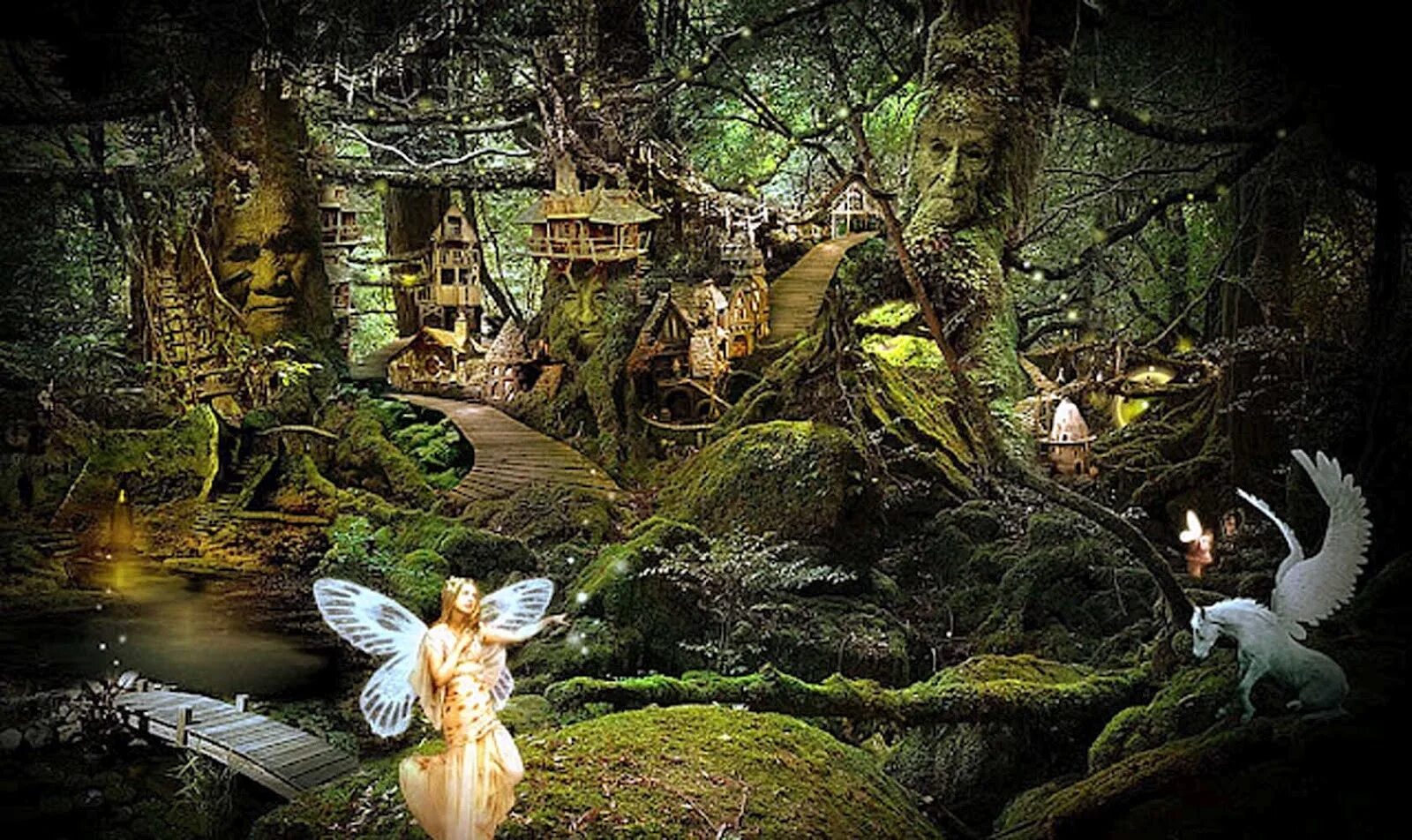 Fairy village. Волшебный лес фей. Фея лес фэнтези. Фея в лесу. Волшебный лес эльфов.