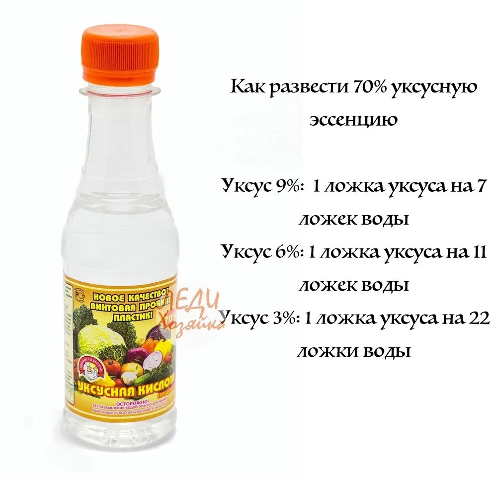 Уксус 9 процентов в столовой ложке. Уксус из уксусной кислоты 70. Уксус таблица разведения 70 уксуса. Уксус 9 из 70 уксусной кислоты. Уксусная эссенция 70 как развести.