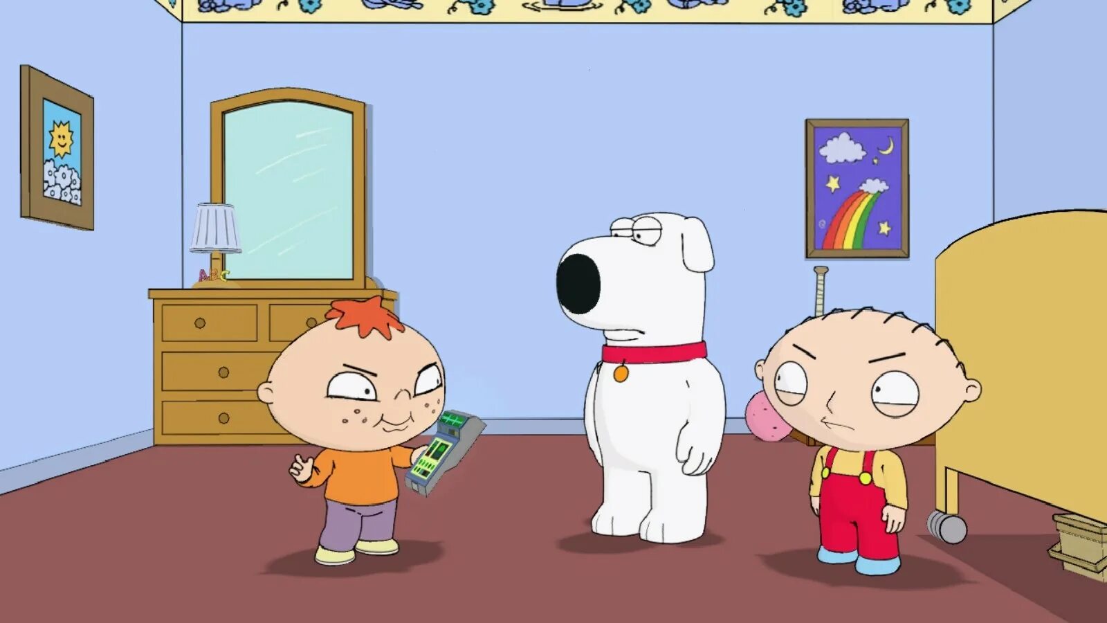 Family guy back. Гриффины Стьюи. Гриффины детские игры. Комиксы Гриффины. Гриффины детские игры комикс.