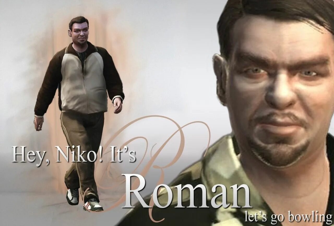 Let s facing go. Роман гта 4. роман беллик боулинг. gta 4 нико и роман. lets go bowling гта 4.