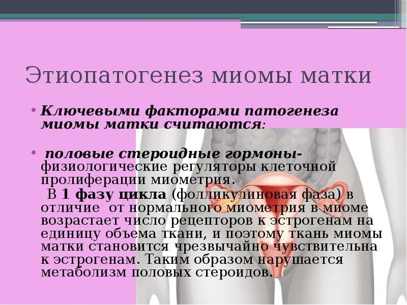 Какие гормоны после удаления матки. Патогенез миомы матки. Этиопатогенеза лейомиомы матки. Миома народные средства. Миома матки этиология.