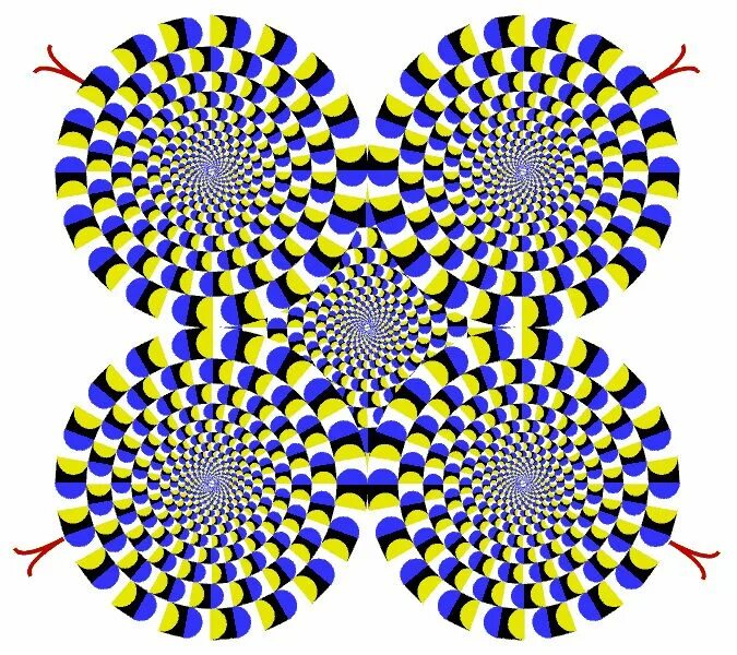 Оптическая иллюзию японского психиатра Акиоши Китаока. Акиоши Китаока иллюзия. Тест Акиоши Китаока. Иллюзия Акиоши Китаока вращающийся змей.