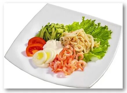 Семга креветки кальмары