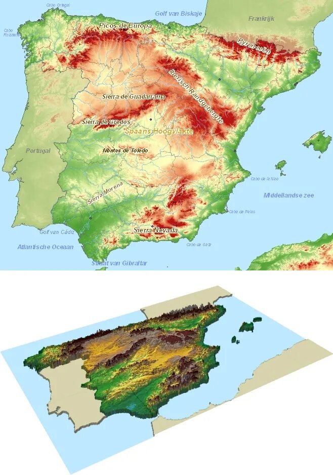 Особенности рельефа испании. Рельеф Испании карта. Рельефная карта Испании. Испания кантабрийские горы. Рельеф Испании физическая карта.