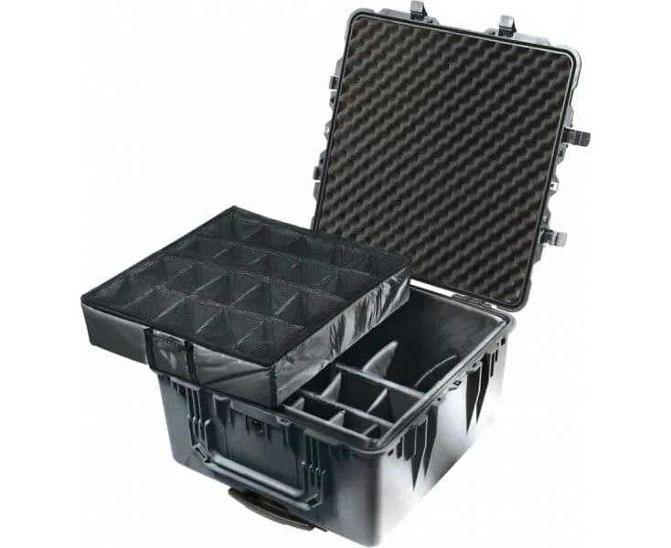 Наполнение кейса. Кейс пеликан 1650. кейс защитный pelican 1690 protector transport case с поропластом, цвет черный (1690-000-110e). кейс с перегородками. модульные перегородки для кейса.