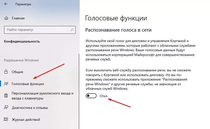 Голосовые функции. Как включить голосовой ввод на Windows 10. Голосовые возможности настройки. Windows 10 как отключить голосового помощника. Как отключить Cortana.