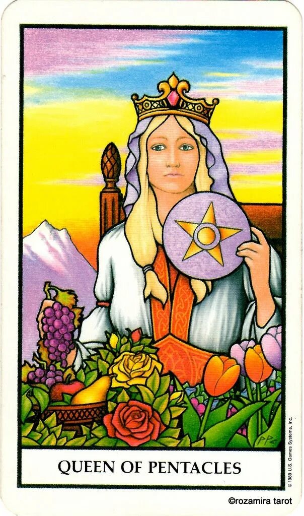 Королева пентаклей таро в любви. Queen of Pentacles Таро. Таро Уэйта пентакли Королева. Карта Таро Уэйта Королева пентаклей. Карта Таро Королева пентаклей.