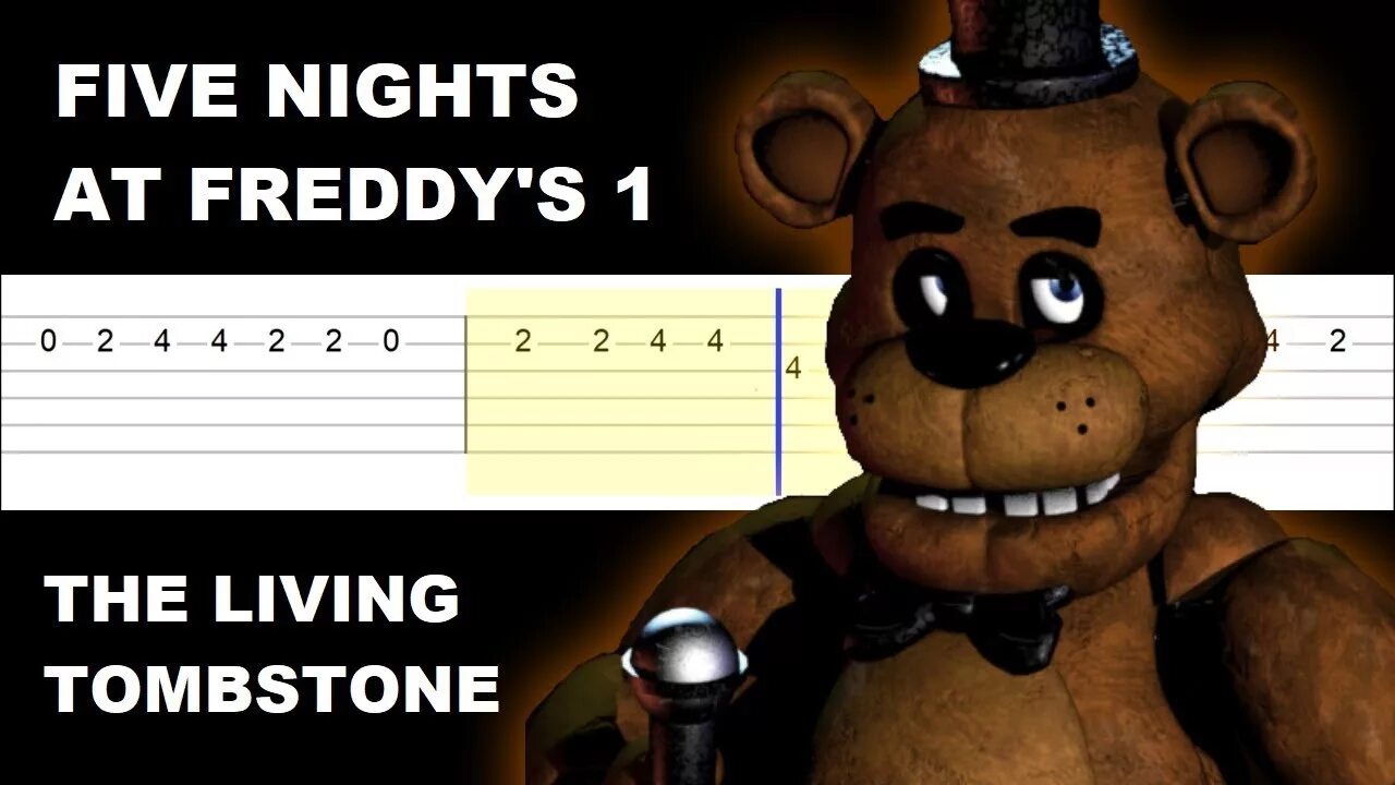 ФНАФ на гитаре табы. FNAF на гитаре. Фредди с гитарой. Five Nights at Freddy's the Living Tombstone.