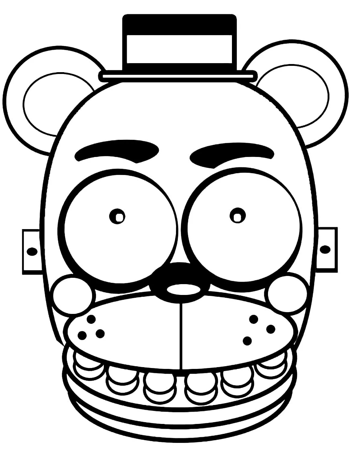 Fnaf раскраска. Раскраска ФНАФ маска Фредди. Маска АНИМАТРОНИКА Фредди раскраска. Раскраска АНИМАТРОНИКИ Фредди. Фредди АНИМАТРОНИК раскраска.