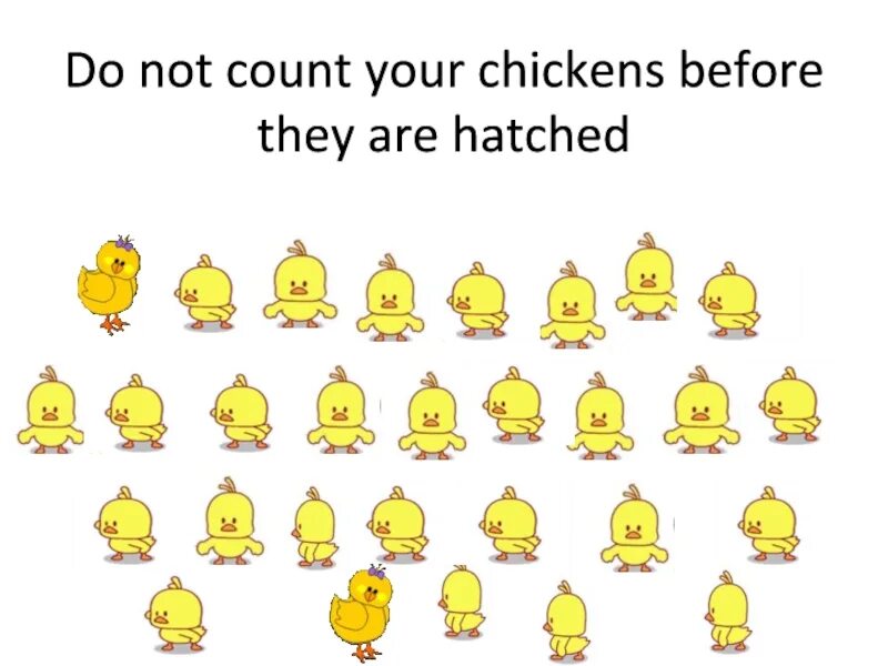 Don't count your Chickens. Don't count your Chickens before they are Hatched русский. Don't count Chicken before they. Don’t count your Chickens before they’re Hatched..