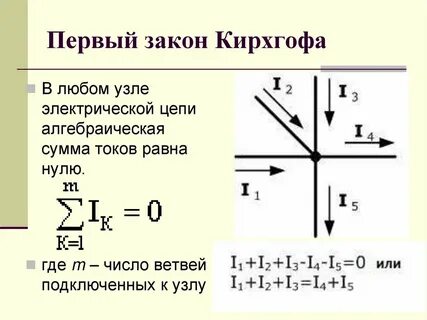 Закон кирхгофа для электрической цепи