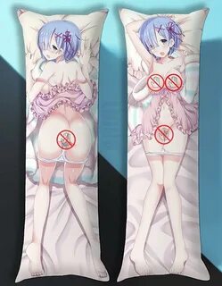 Anime Re:Zero Uncensored Girl Rem Ram Hugging Body Pillowcase Naked Cushion...