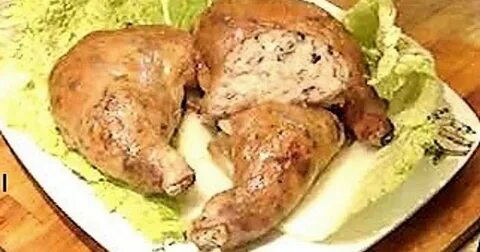 Окорочок фаршированный грибами в духовке