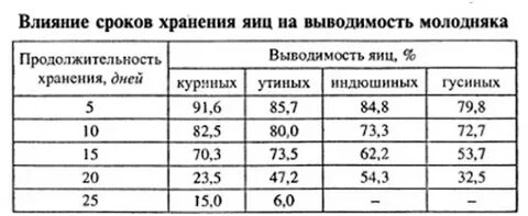 Влажность яиц