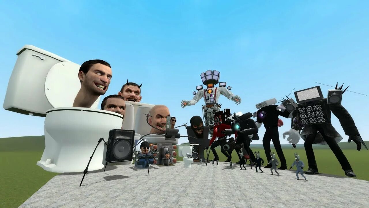 Garry's Mod. Скибиди туалет бензопила. SKIBIDI Toilet Titan Speakerman. Реакция скибиди туалетов гача