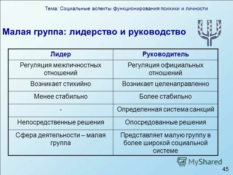 Руководство группы. Лидерство и руководство в малых группах. Лидерство и руководство в психологии.