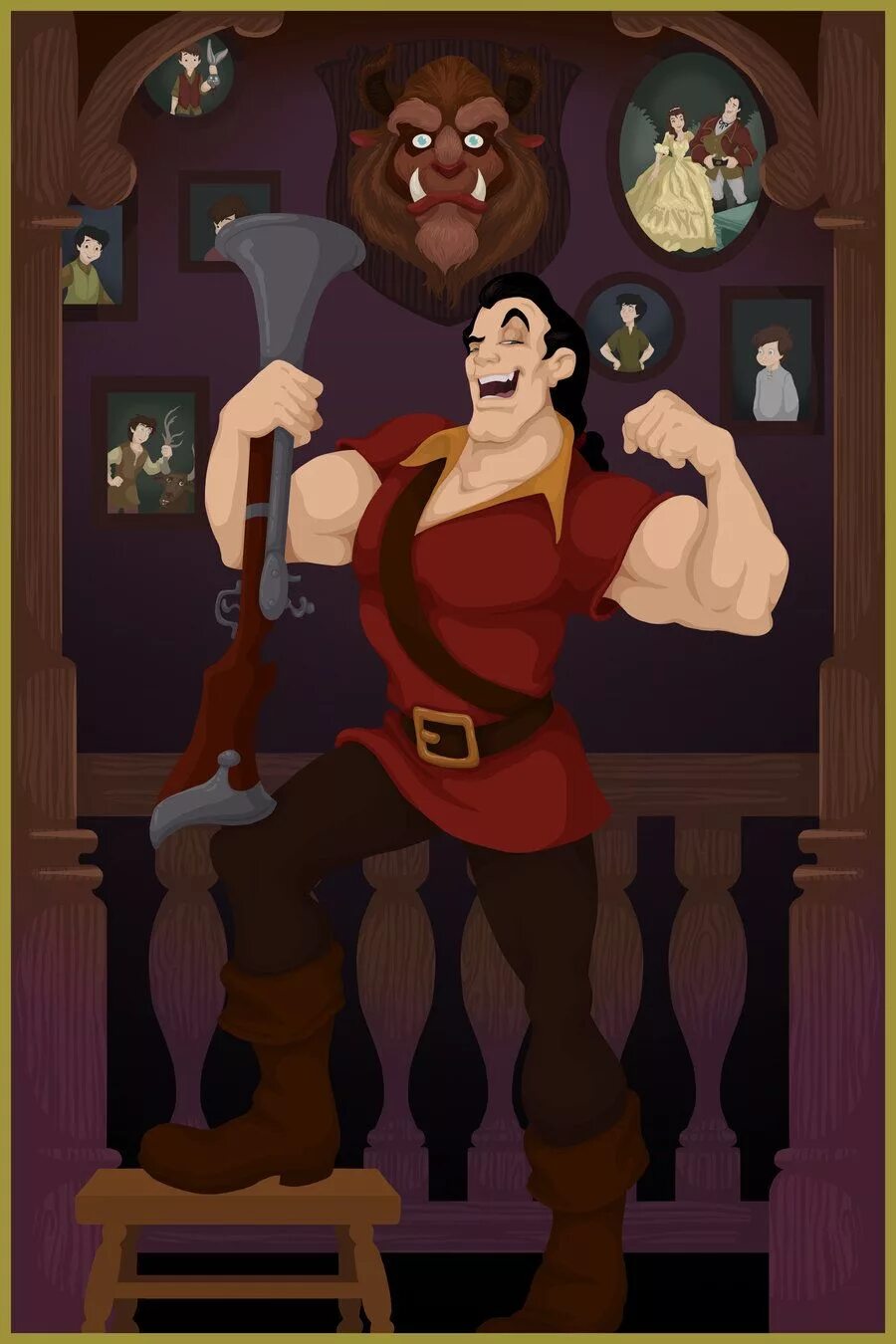 Плохой дисней. Gaston (Beauty and the Beast) Диснеевские злодеи.