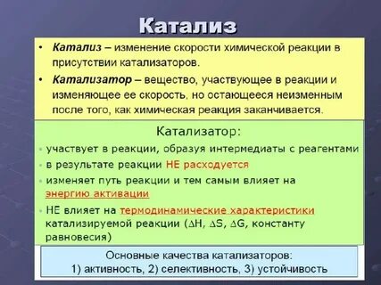 Биологическая роль катализаторов