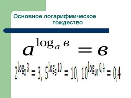 Основное логарифмическое свойство тождество