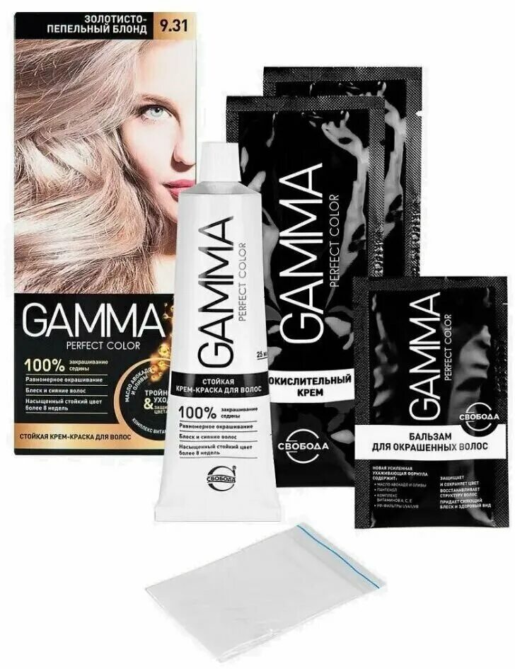 Gamma Крем-краска для волос темно-русый пепельный Perfect color 7.1 / - купить с