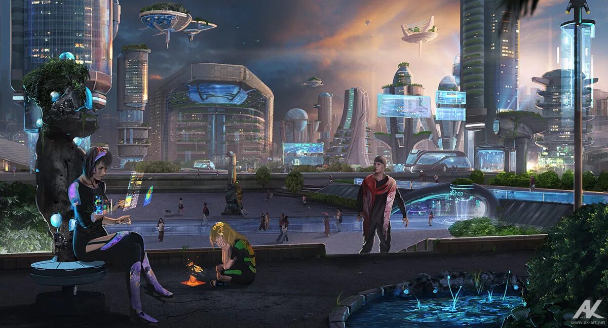 Жители города будущего. Sci fi город футуризм. cyberpunk утопия. город будущего. город будущего с людьми.
