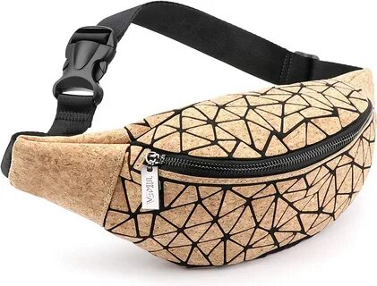 Kidney Nuff Cork fanny pack natural Cork travel belt bag with print BAGD