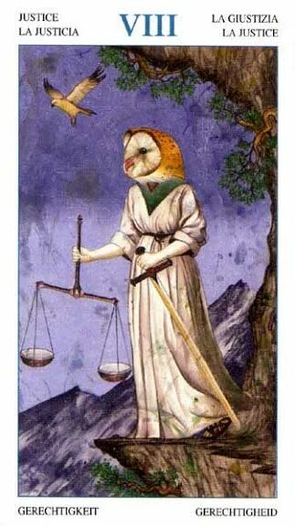 Как выглядит карта таро справедливость Justice Spirit of Flowers Tarot