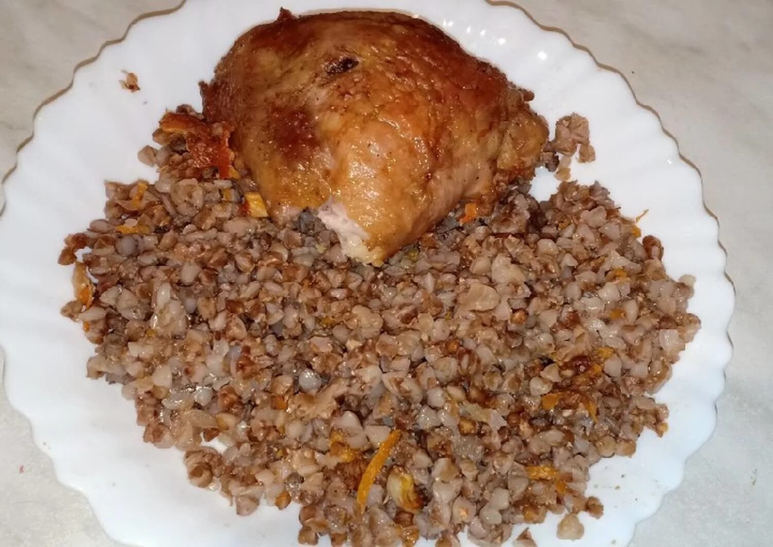 Курица на второе с гречкой