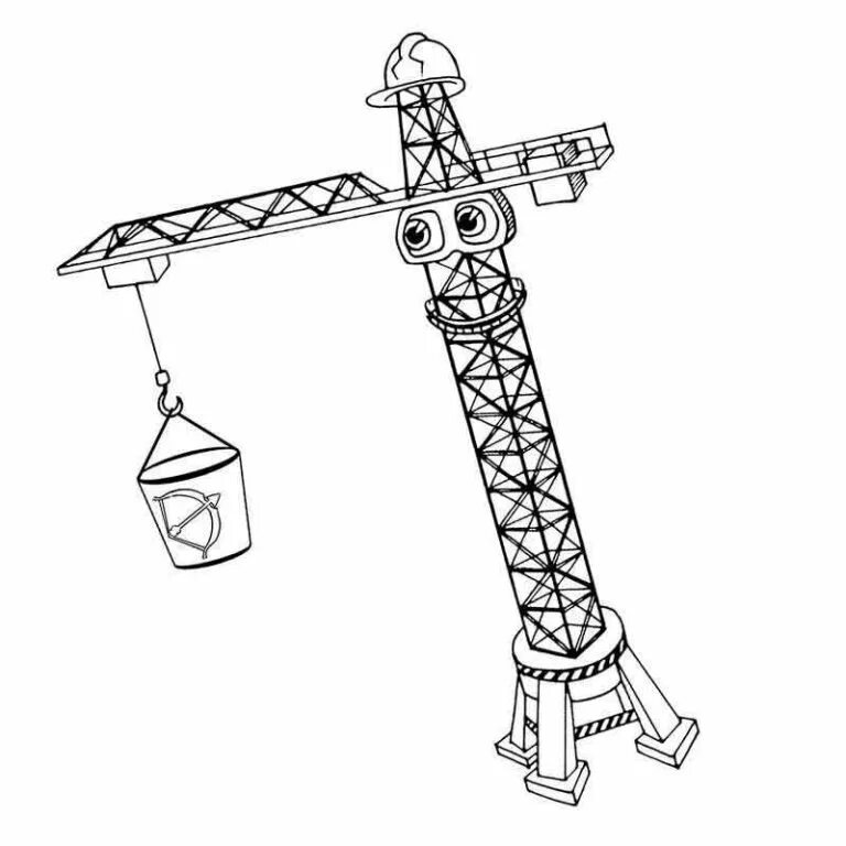 Подъемный кран. Подъемный кран раскраска. Башенный кран раскраска. Подъемный кран раскраска для детей.