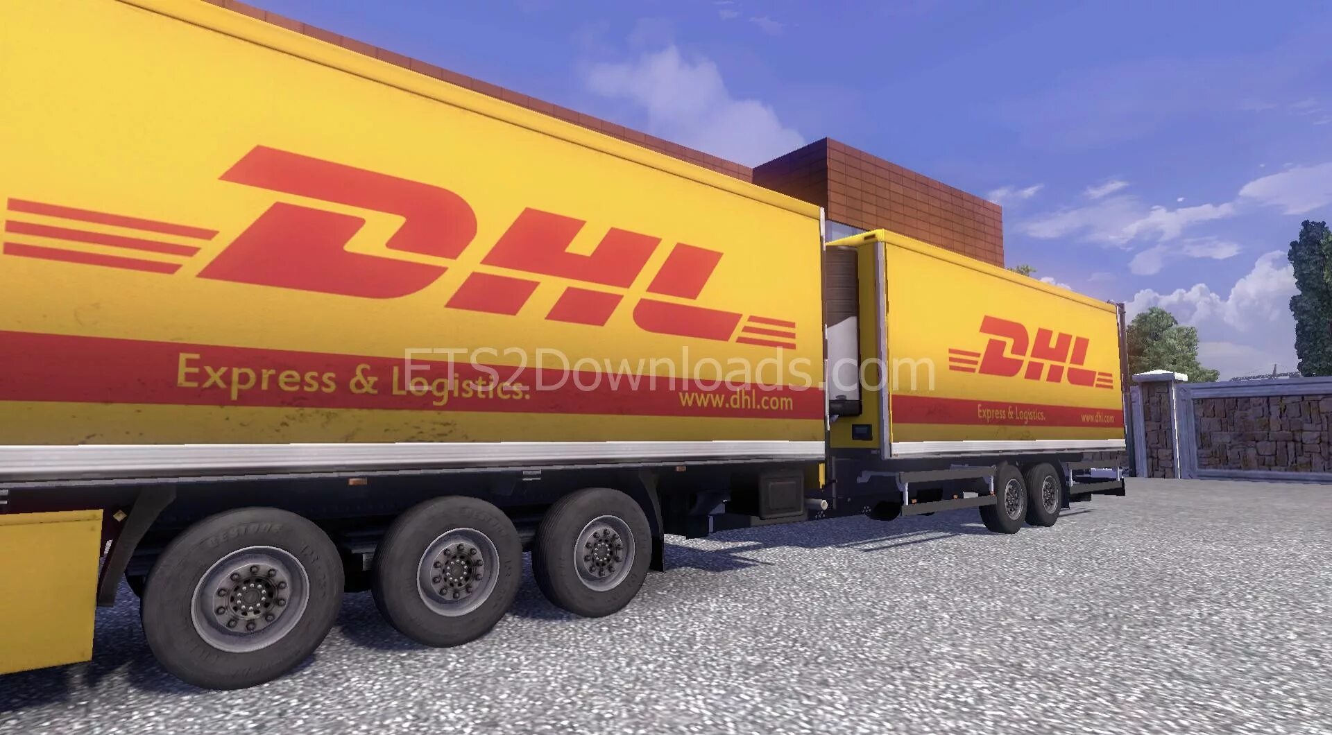 Автопоезд 2. Прицеп ДХЛ. Прицеп Кроне ДХЛ етс 2. DHL ets2. Прицеп для DHL ФС 19.