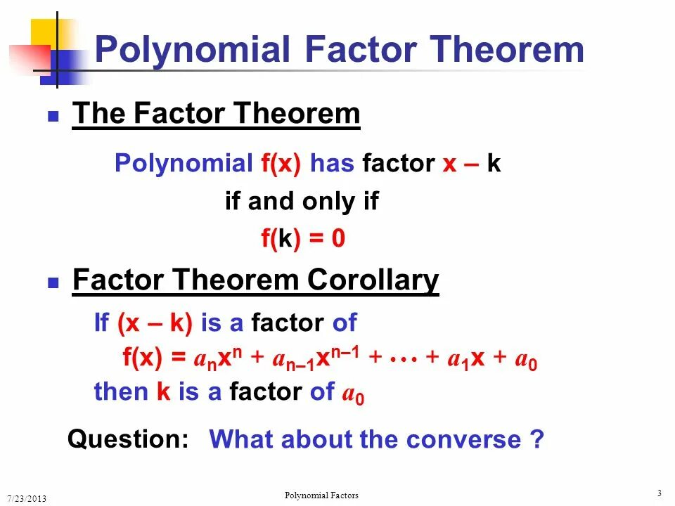 Factoring function. Polynomial remainder theorem. factor theorem. factorization of a polynomial. factoring polynomials.