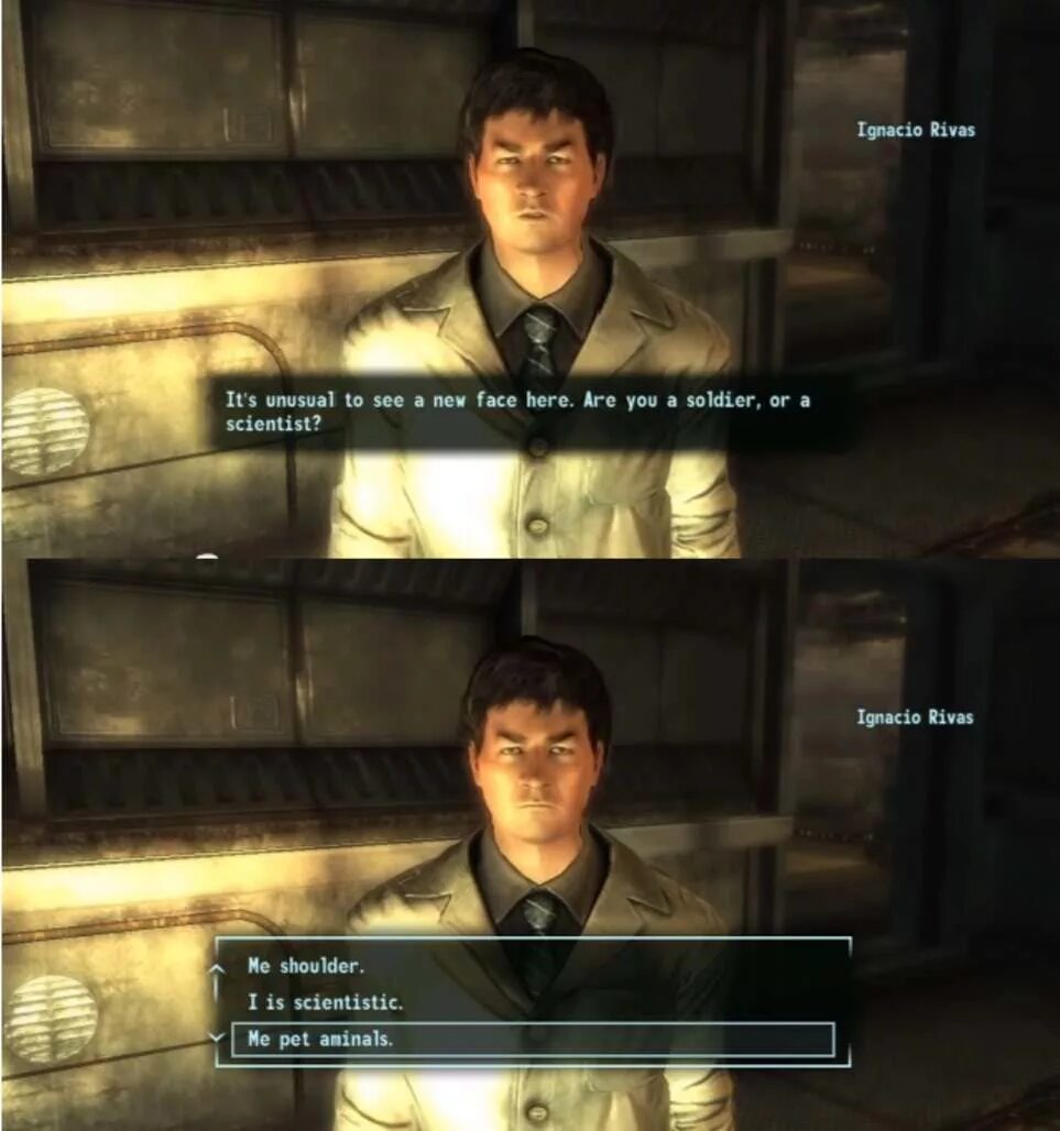 Фоллаут интеллект. Fallout интеллект мем. fallout диалоги с низким интеллектом. интеллект 1 фоллаут мем. диалоги фоллаут 1 с 1 интеллектом.