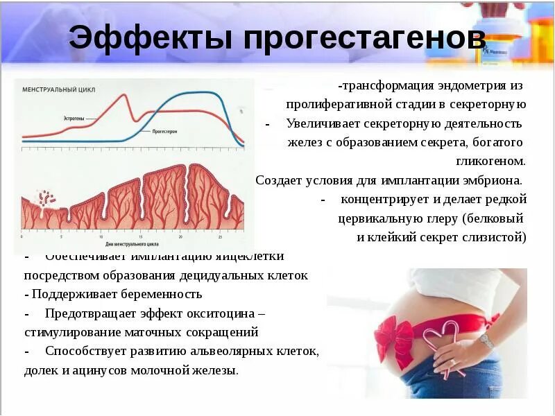 Эндометрий менструационного цикла. Эстроген и эндометрий. Эффекты прогестагенов. Гормонами антагонистами являются.