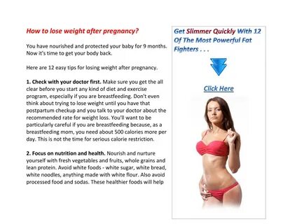 How to lose weight after pregnancy.