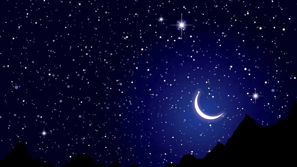 Ночное небо со звездами рисунок. Ночь месяц звезды. Звездное небо с месяцем. Звездное небо для детей. Звездное небо месяц