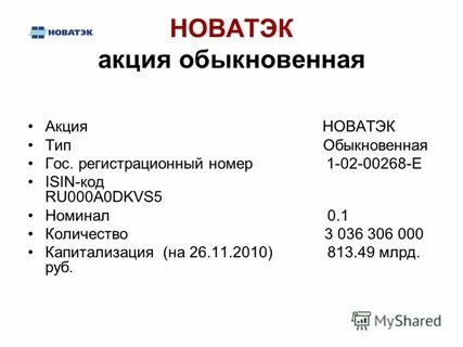 капитализация новатэк