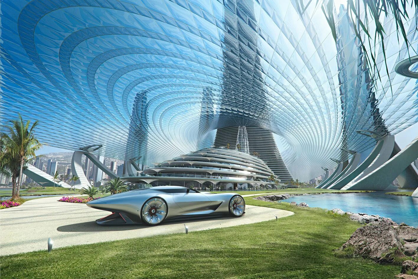 Дубай Экогород. Город будущего. Футуристическая архитектура. Город в будущем. Какое будет общество будущего
