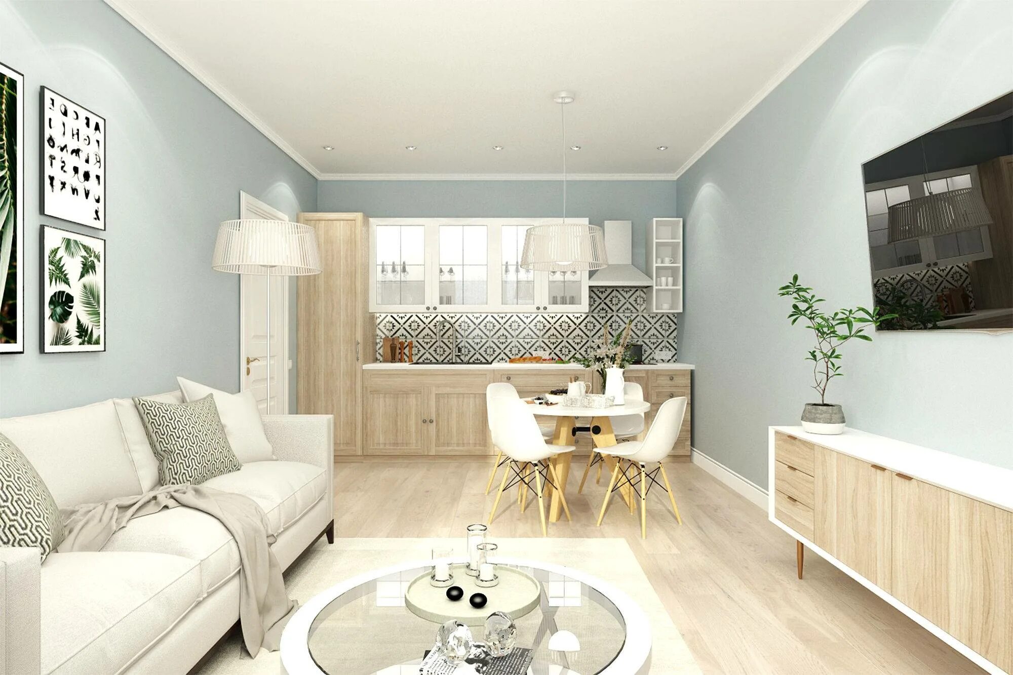 Дизайн кухни-гостиной 20 кв. м. - 35 фото интерьеров от IVD.ru Small kitchen des