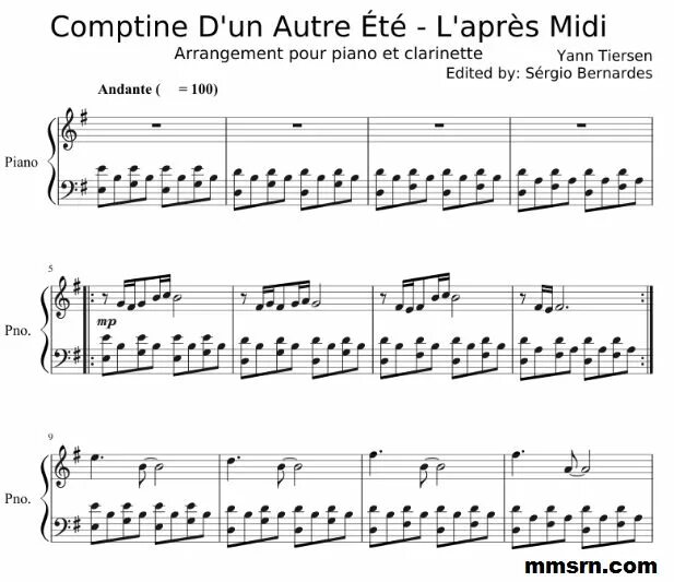 Yann tiersen comptine un autre ete