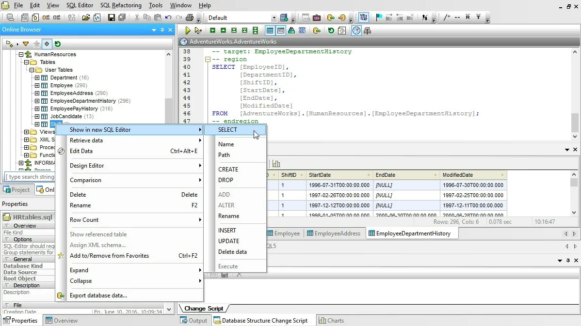 Редактор mysql