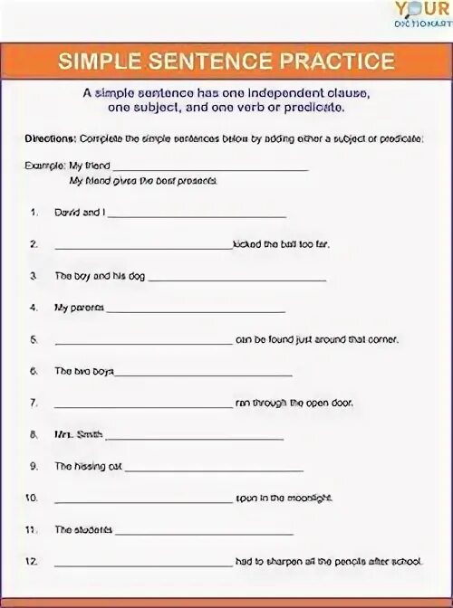 Prompt simple sentences. Simple sentence example. imperative sentences worksheets. simple examples to make sentences with bakery. make a sentence columns.