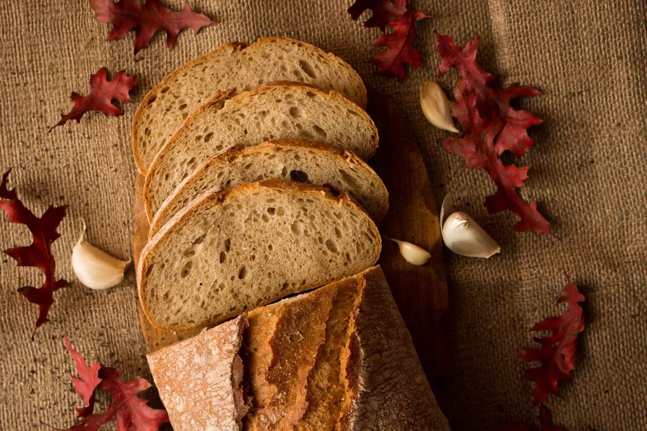 There bread on the table