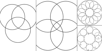 рисунки из окружностей и кругов циркулем