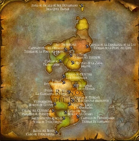 Map wow 3.3 5. Карта восточных королевств wow 3.3.5 с уровнями. распорядители полетов альянс 3.3.5 калимдор. восточные королевства варкрафт. world of warcraft 3.3.5a карты.