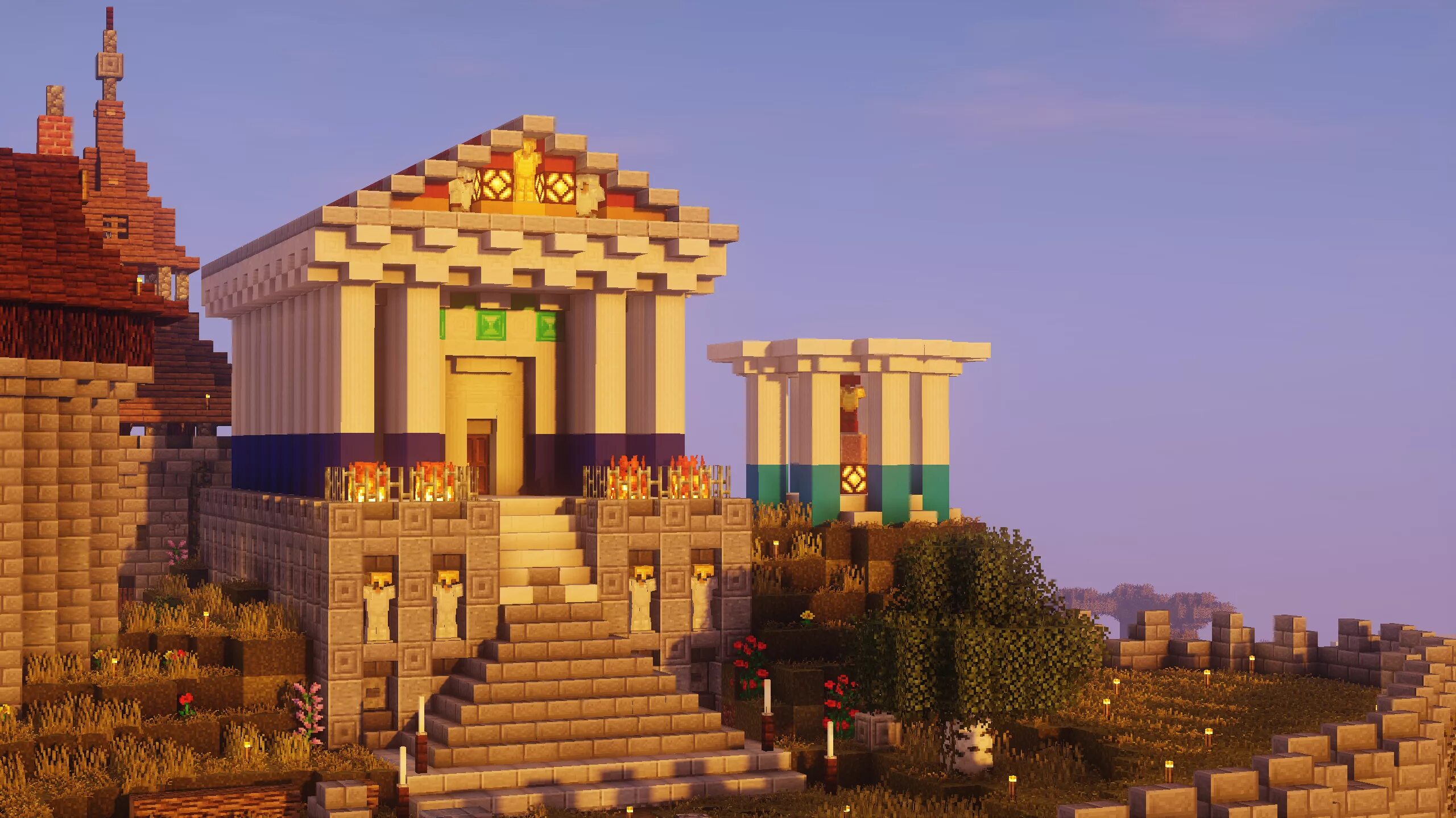 Temples minecraft. Буддистский храм майнкрафт. Храм в МАЙНКРАФТЕ. Ивот Церковь в майнкрафт. Языческий храм в майнкрафт.