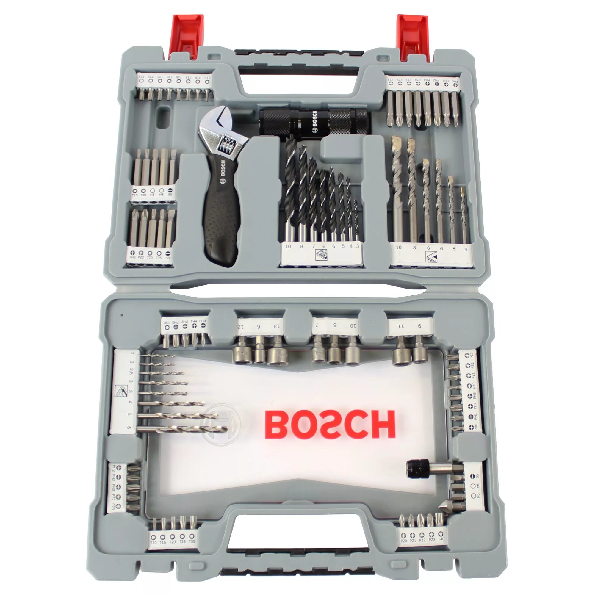 Набор коронок hss-co (19-64 мм) 9 шт. Набор оснастки bosch v-line (83 шт. Пилка для лобзика 5 шт. Патрон на перфоратор сдс плюс макита. 628.