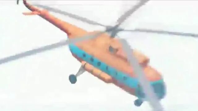 Падающий вертолет. Вертолет из мультфильма.